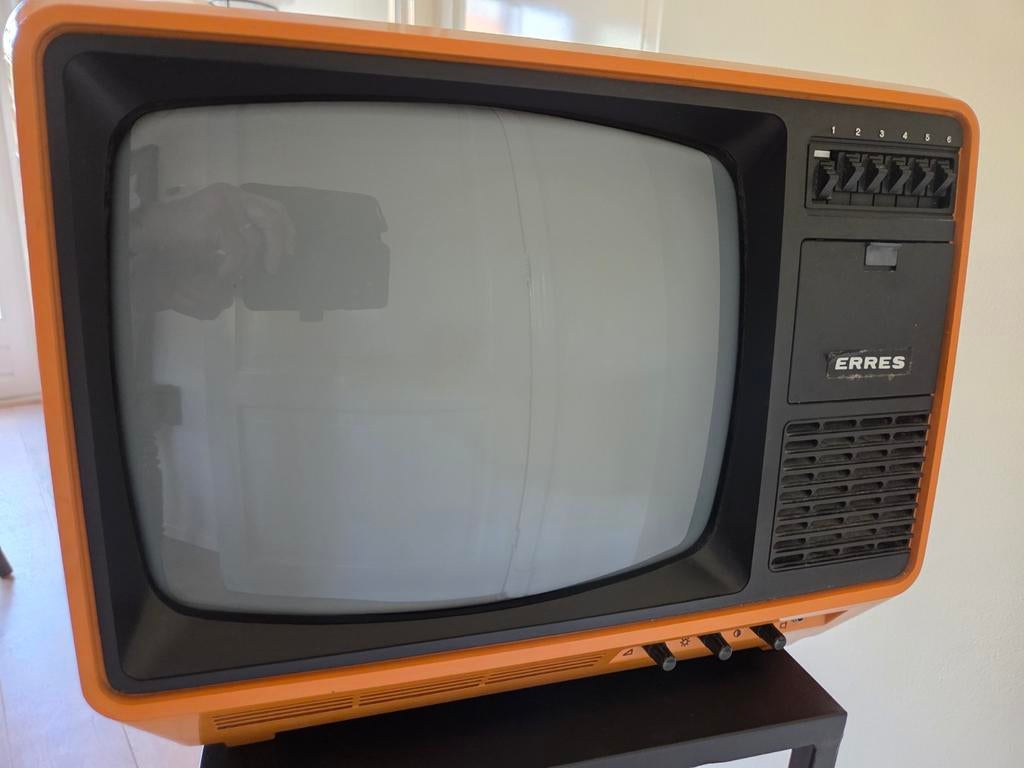 Vintage Erres draagbare televisie oranje jaren '70, Ophalen, Gebruikt, Minder dan 40 cm, Overige merken