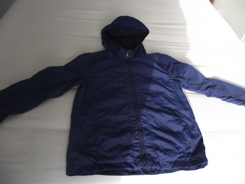 blauw jas met capuchon tussenjas regenjas Pocopiano maat 152, Kinderen en Baby's, Kinderkleding | Maat 152, Zo goed als nieuw