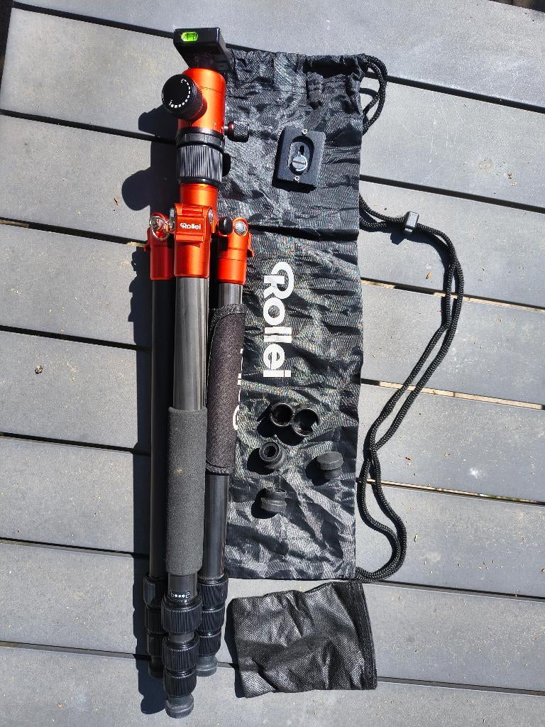 Rollei c5i Carbon statief oranje, Ophalen, Driepoot, Zo goed als nieuw, 150 tot 175 cm