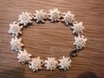 Antieke Zwitsers gesneden edelweiss armband van been, Sieraden, Tassen en Uiterlijk, Antieke sieraden, Verzenden, Overige materialen