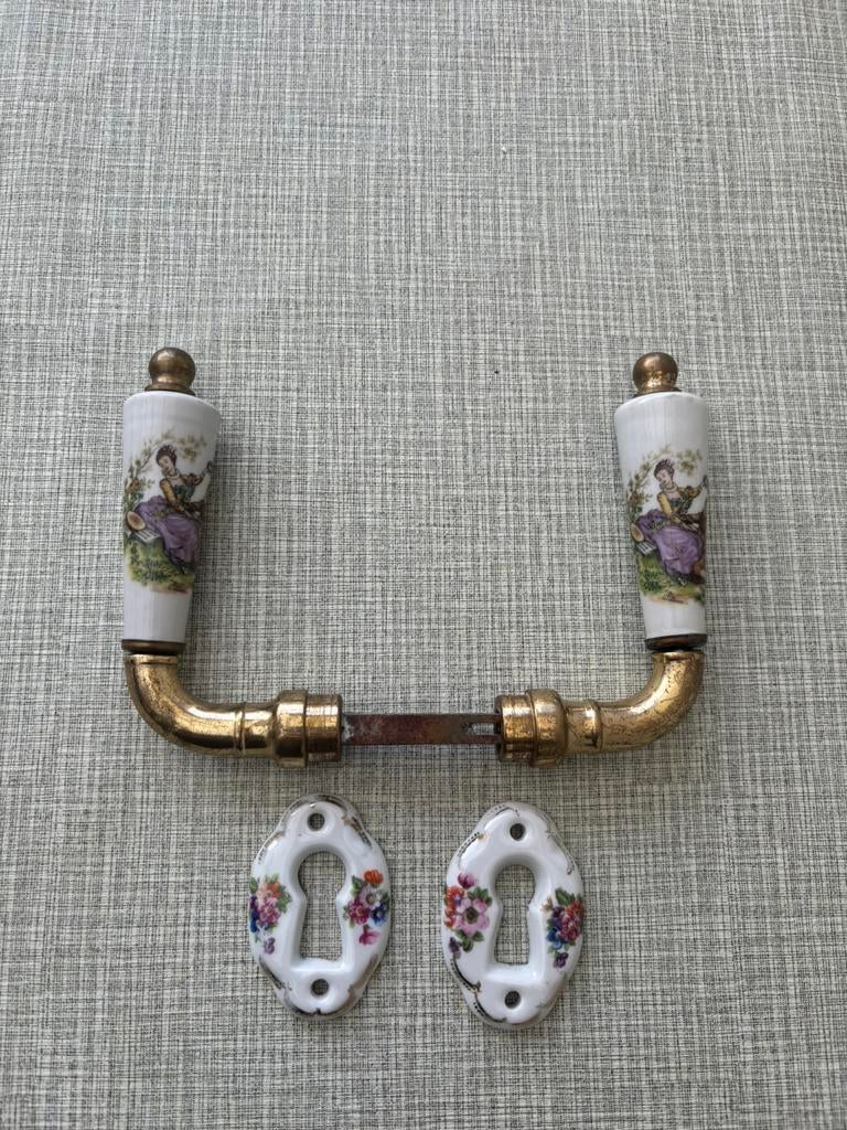 Vintage Limoges France porseleinen deurbeslag klinken, Antiek en Kunst, Antiek | Porselein, Ophalen of Verzenden