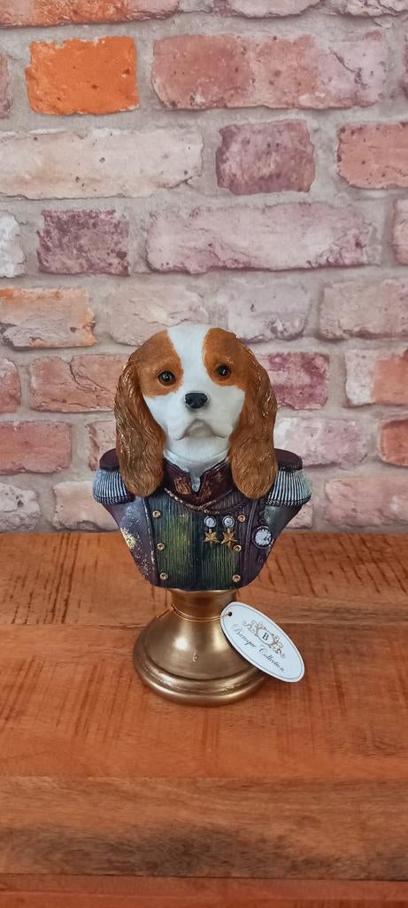 Dutch Style Baroque:23cm Spaniel Honden Buste Beeld❤️NIEUW❤️, Ophalen of Verzenden, Nieuw, Dier