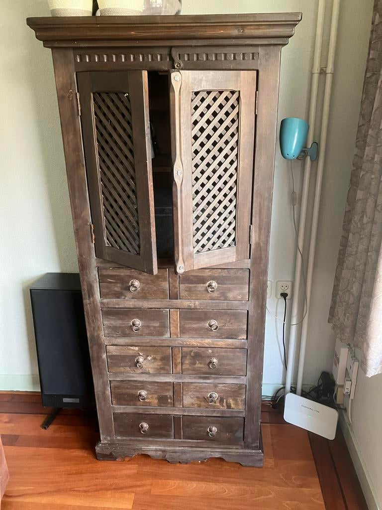 Houten kast met lades en deurtjes, Ophalen, Gebruikt