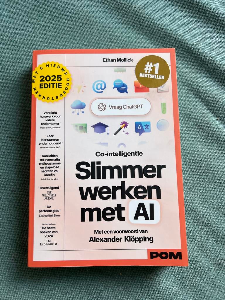 Slimmer werken met AI - Ethan Mollick (2025 editie), Boeken, Informatica en Computer, Zo goed als nieuw, Overige onderwerpen, Ophalen of Verzenden