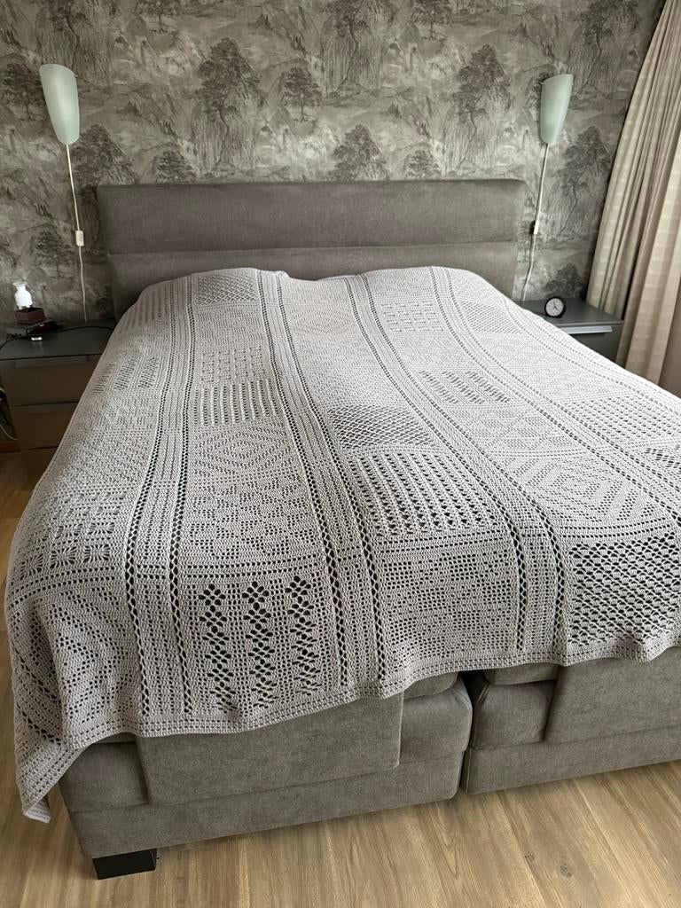 Gehaakte sprei, Ophalen of Verzenden, 180 cm, Grijs, Nieuw