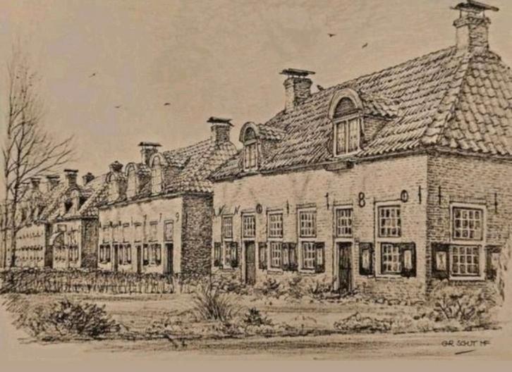 Renswoude ... "Nieuwe Buurt/ Dorpsstraat "..., Antiek en Kunst, Kunst | Tekeningen en Foto's, Ophalen of Verzenden