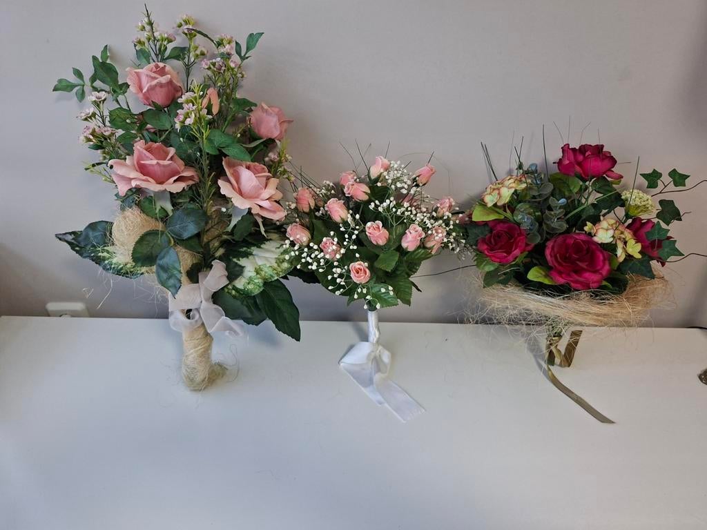 Zijde bruidsboeket , Ophalen of Verzenden, Zo goed als nieuw