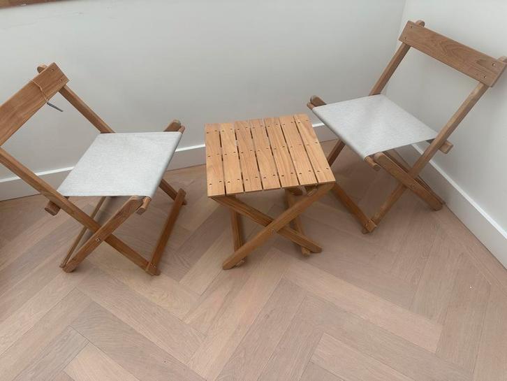 Carl Hansen & Son Deck tuinset 2 stoelen + tafel, Tuin en Terras, Tuinsets en Loungesets, Nieuw, Tuinset, Hardhout, 2 zitplaatsen
