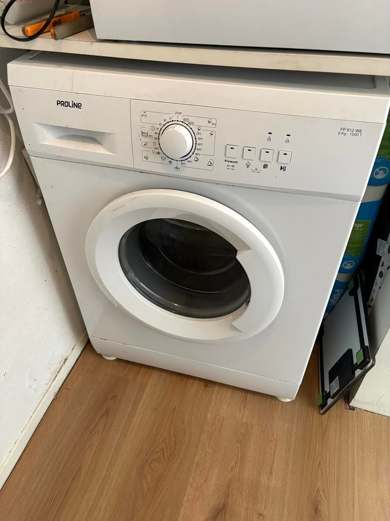 Kapot Proline wasmachine FP 612 WE, Witgoed en Apparatuur, Wasmachines, Ophalen, Voorlader, Niet werkend, 85 tot 90 cm