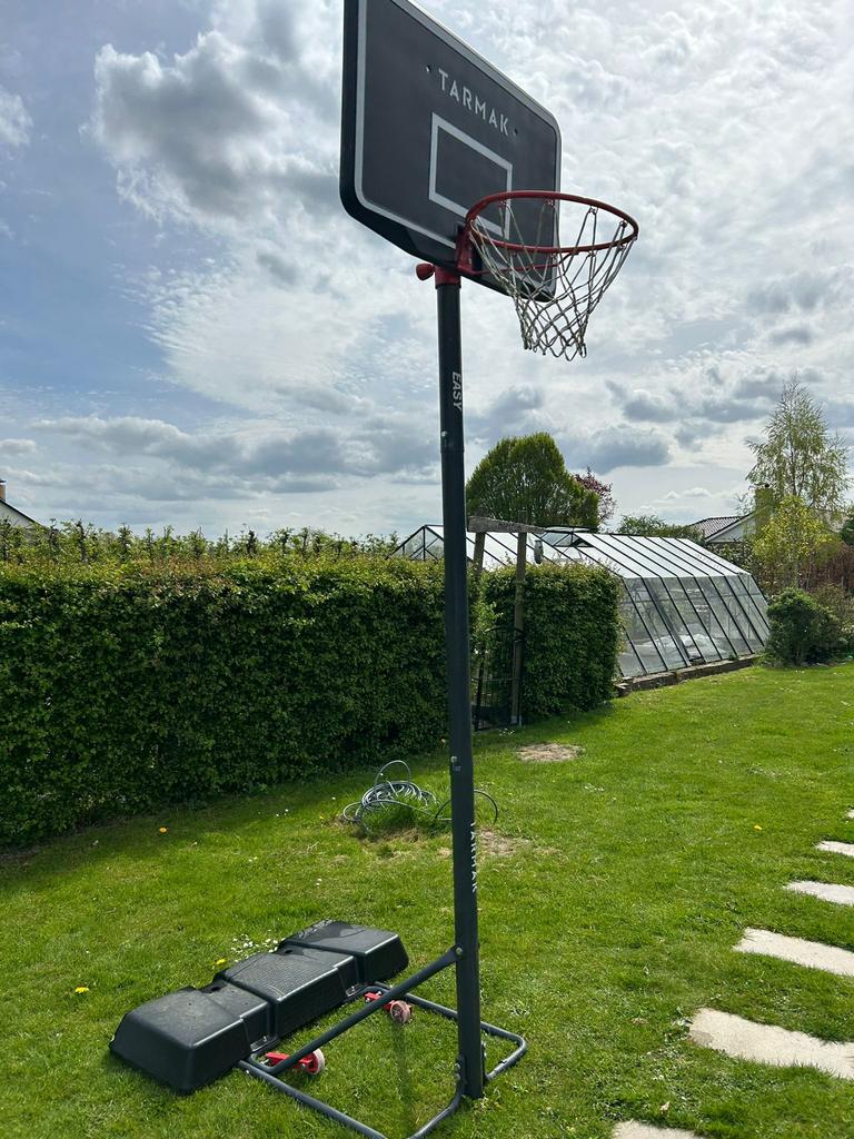 TARMAK Basketbalpaal 2.20-3.05 meter hoogte B100 Easy plexi, Sport en Fitness, Basketbal, Ophalen, Zo goed als nieuw, Ring, Bord of Paal