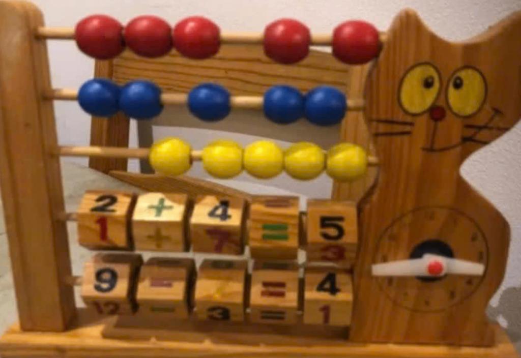 Retro Houten telraam met klok en cijfers (22 x 14,5), Ophalen of Verzenden, Zo goed als nieuw, Overige typen