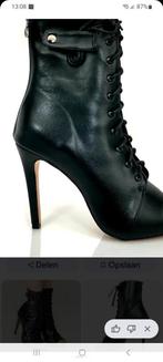 Burju Stiletto Hak Peep Toe Laarsjes Maat 38 (US 7.5), Burju, Zwart, Ophalen of Verzenden, Schoenen met hoge hakken