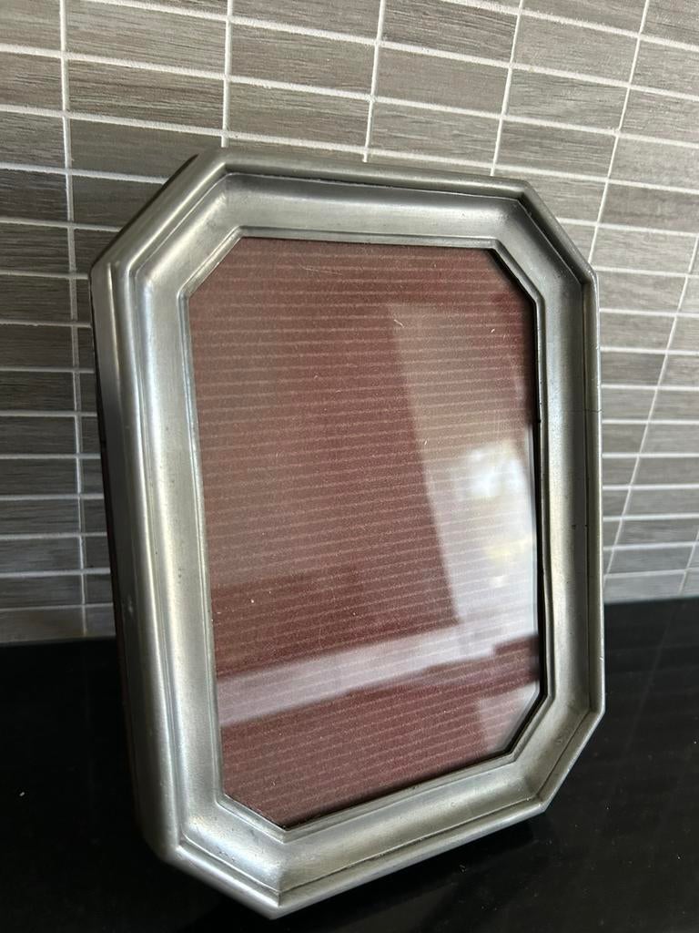 Prachtige Octagonale Tinnen Fotolijst, Ophalen of Verzenden, Zo goed als nieuw, Hout, Minder dan 50 cm