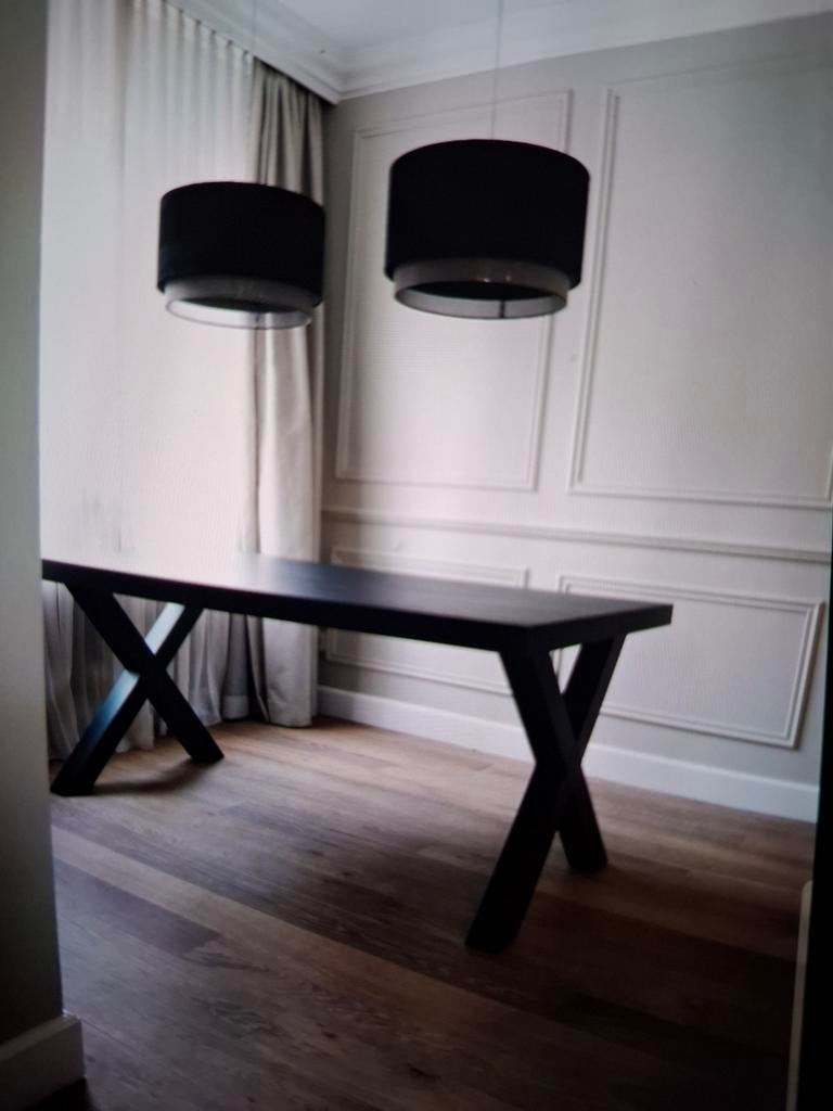 Meubelset zwart; Eettafel, Salontafel, Pilaar, TV tafel, Ophalen, Rechthoekig, 50 tot 100 cm