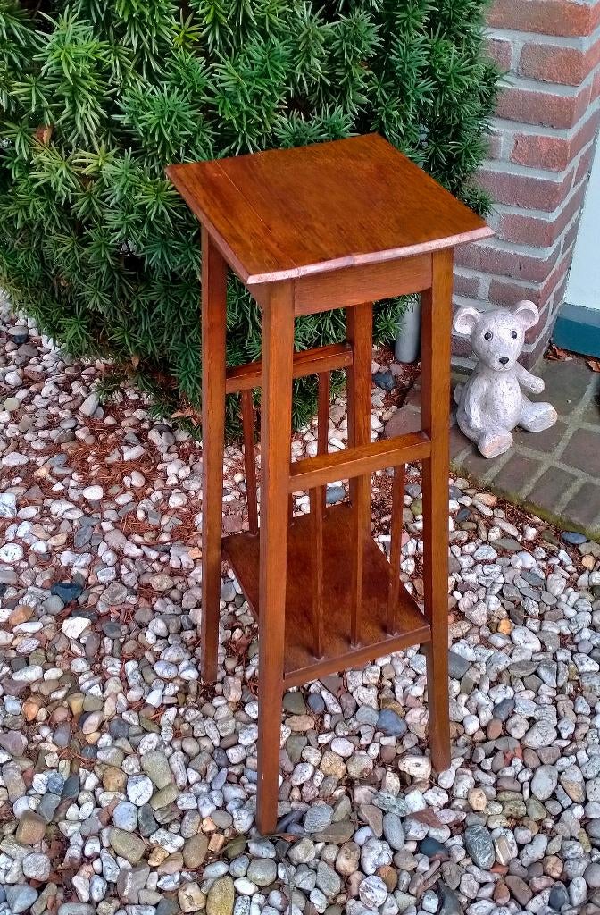 Antiek Houten Jugendstil Kruk / Planten Tafel - 76CM - NR2, Ophalen of Verzenden, Zo goed als nieuw, Hout