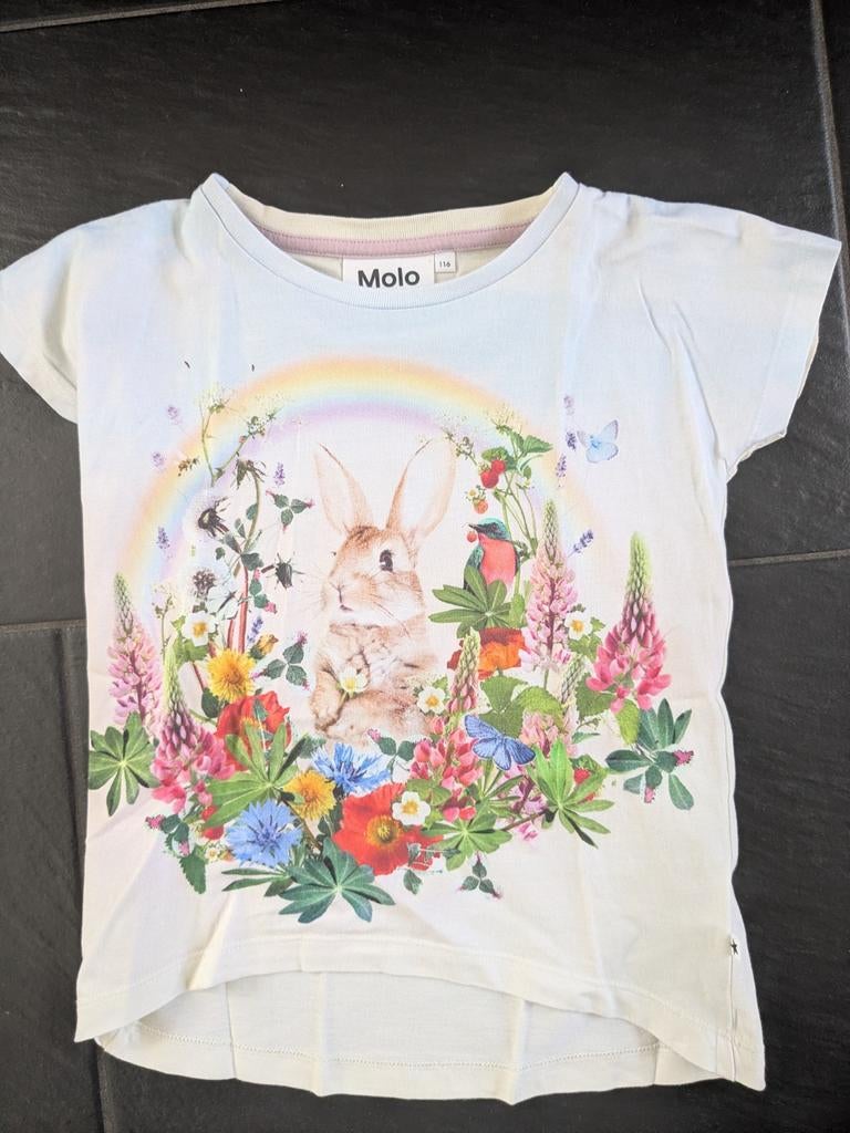 Molo shirt met konijn en bloemen, maat 116, Kinderen en Baby's, Kinderkleding | Maat 116, Gebruikt, Ophalen of Verzenden, Shirt of Longsleeve