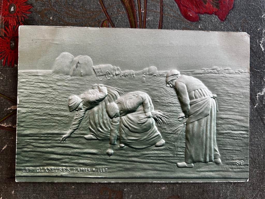 1906 Les Glaneuses, Millet - reliëf (RR), Ophalen of Verzenden, Voor 1920, Gelopen, Overige thema's
