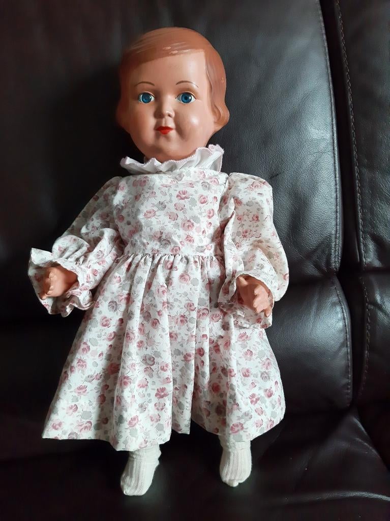 Pop van celluloid, Storch, 42 cm., Verzamelen, Poppen, Pop, Ophalen of Verzenden