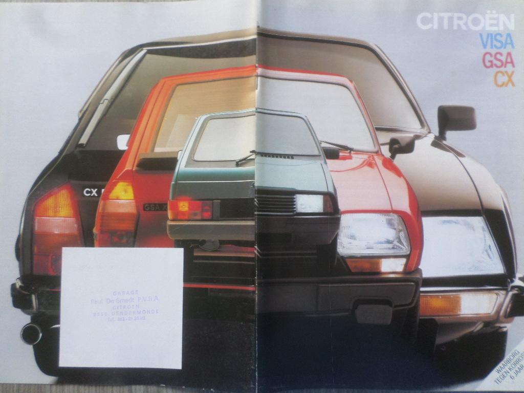 Citroën Visa & GSA & CX  1982Brochure, Ophalen of Verzenden, Zo goed als nieuw, Citroën
