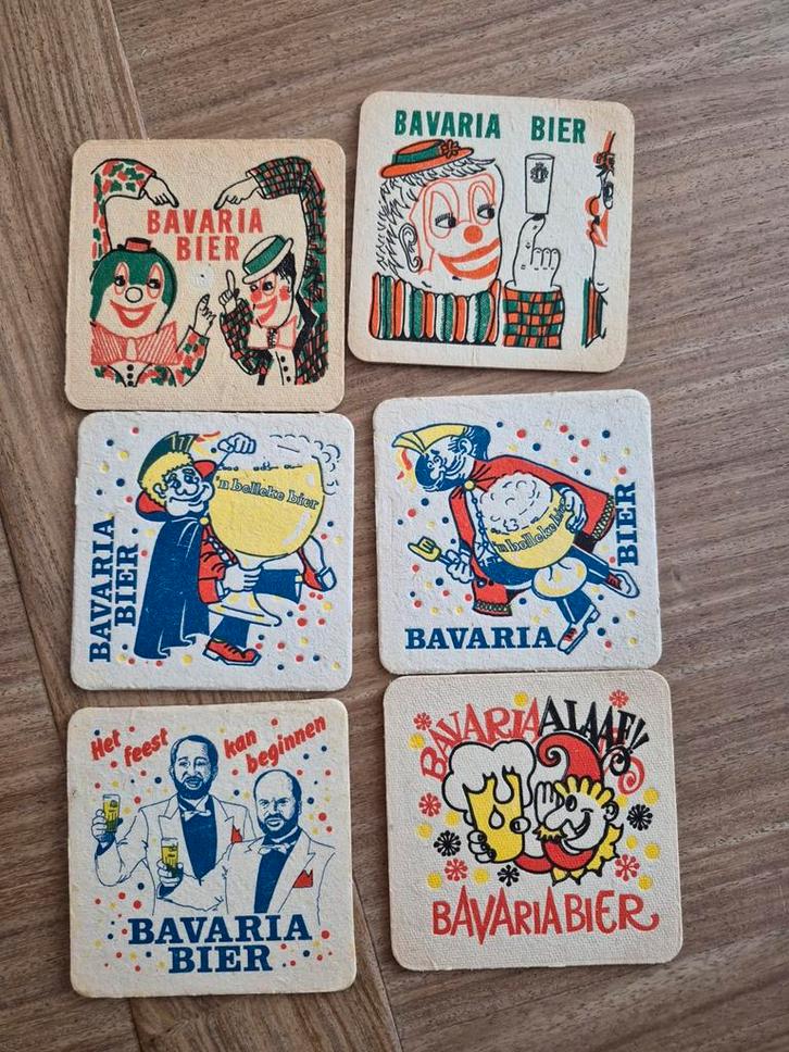 14 verschillende Bavaria carnaval bierviltjes (oud), Verzamelen, Biermerken, Ophalen of Verzenden