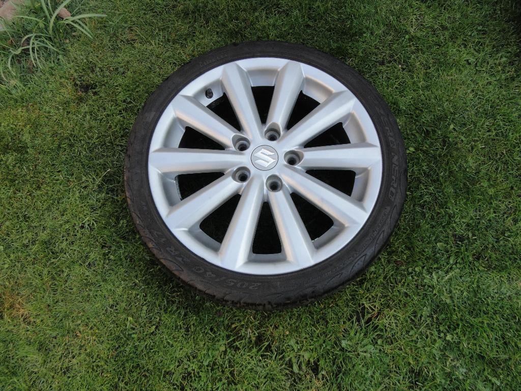 Suzuki Swift Sport alu velgen met zomerbanden 17 inch, Auto-onderdelen, Banden en Velgen, Ophalen, Gebruikt, 17 inch, 205 mm