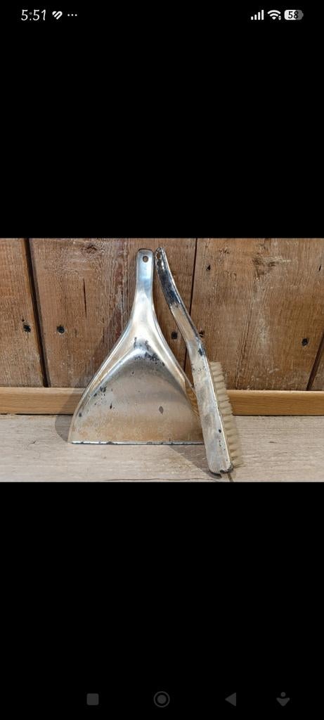 Vintage Stoffer en Blik - Klassieke Schoonmaakset, Antiek en Kunst, Ophalen of Verzenden
