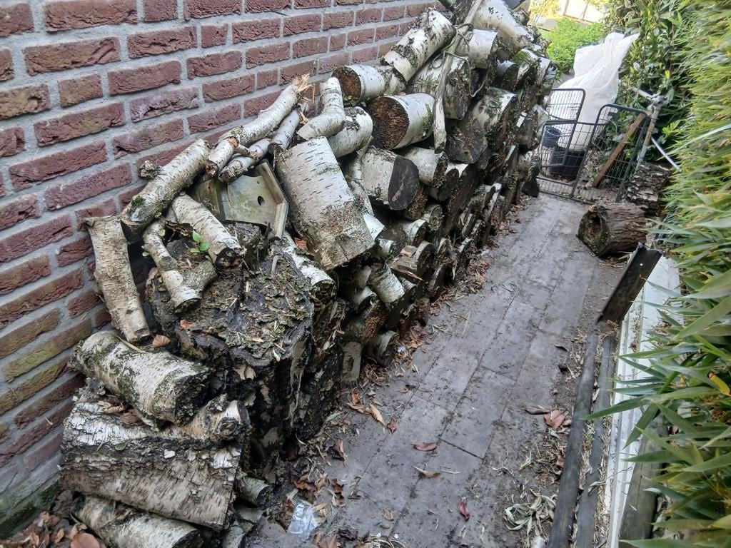Kachelhout haardhout 4 berken openhaardhout, Tuin en Terras, Haardhout, Minder dan 3 m³, Ophalen of Verzenden