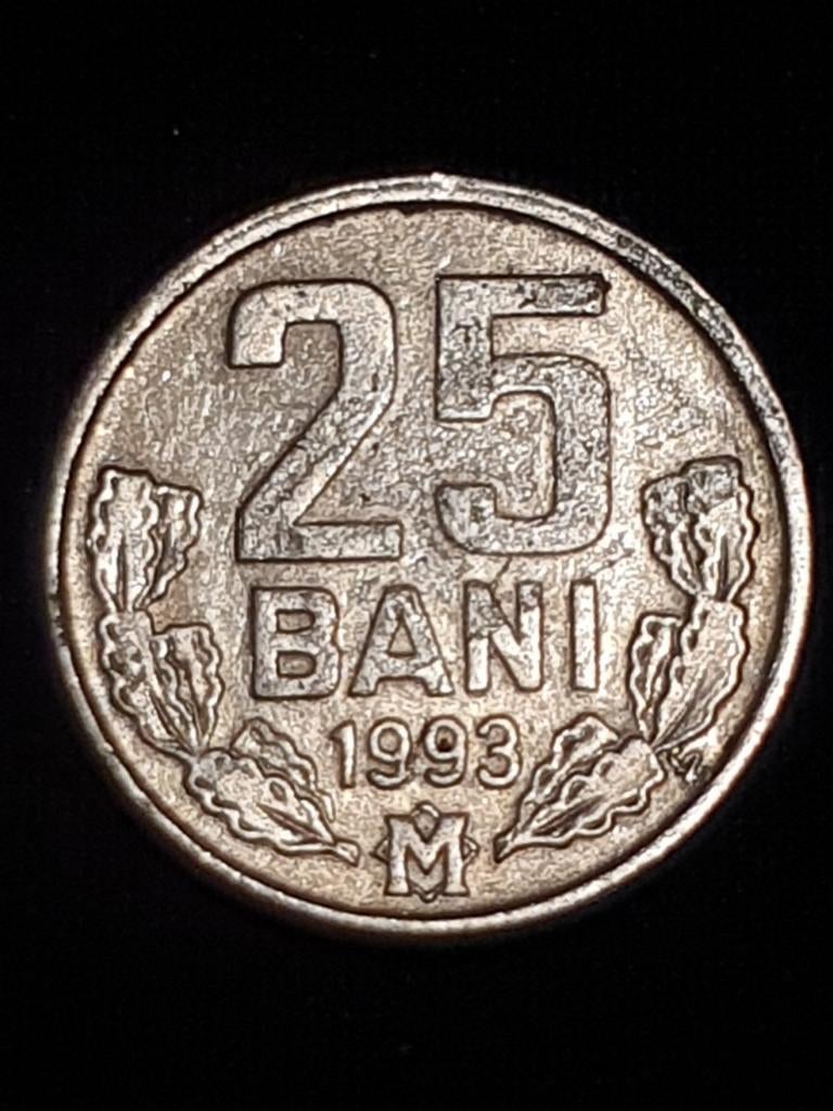 25 bani munt uit 1993 Moldavië., Postzegels en Munten, Ophalen of Verzenden, Overige landen, Losse munt