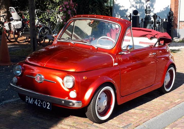 Fiat500F Berlina Cabriolet Candy Rood, Auto's, Fiat, Particulier, Ophalen