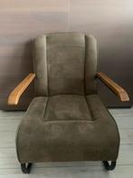 Fauteuil Ivar, Olijfgroen, Leen Bakker, Huis en Inrichting, Fauteuils, Ophalen, 75 tot 100 cm, Zo goed als nieuw, Stof