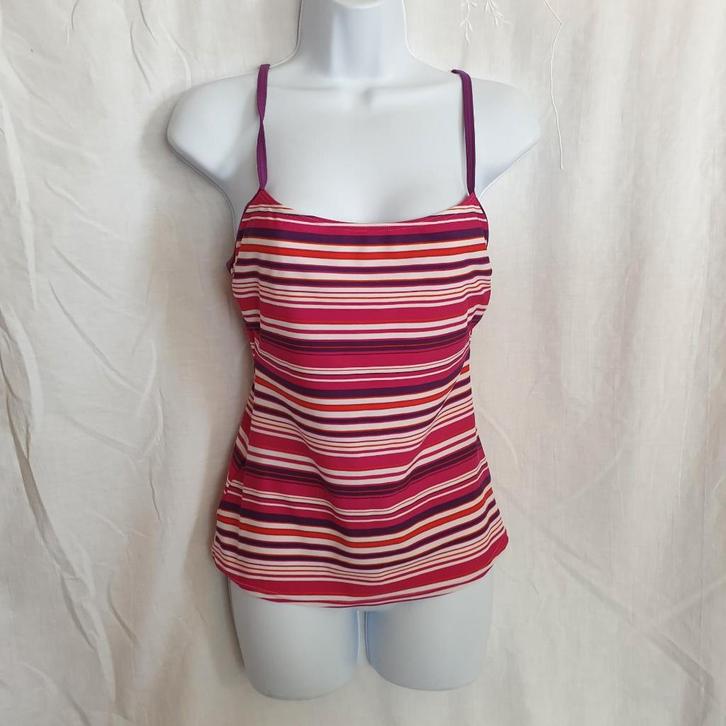 Leuk roze paars gestreept zwem hemd. Mt 40, Kleding | Dames, Badmode en Zwemkleding, Zo goed als nieuw, Overige typen, Paars, Ophalen of Verzenden