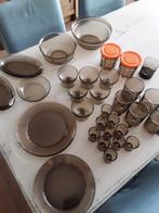 ALLES VOOR 40 EURO. arcoroc rookglas servies van alles wat, Ophalen, Overige typen, Overige stijlen, Glas