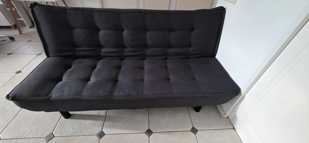 Uitklapbare grijze slaapbank (120x190 cm), Huis en Inrichting, Slaapkamer | Slaapbanken, Ophalen, Gebruikt, 190 cm of minder, Twijfelaar
