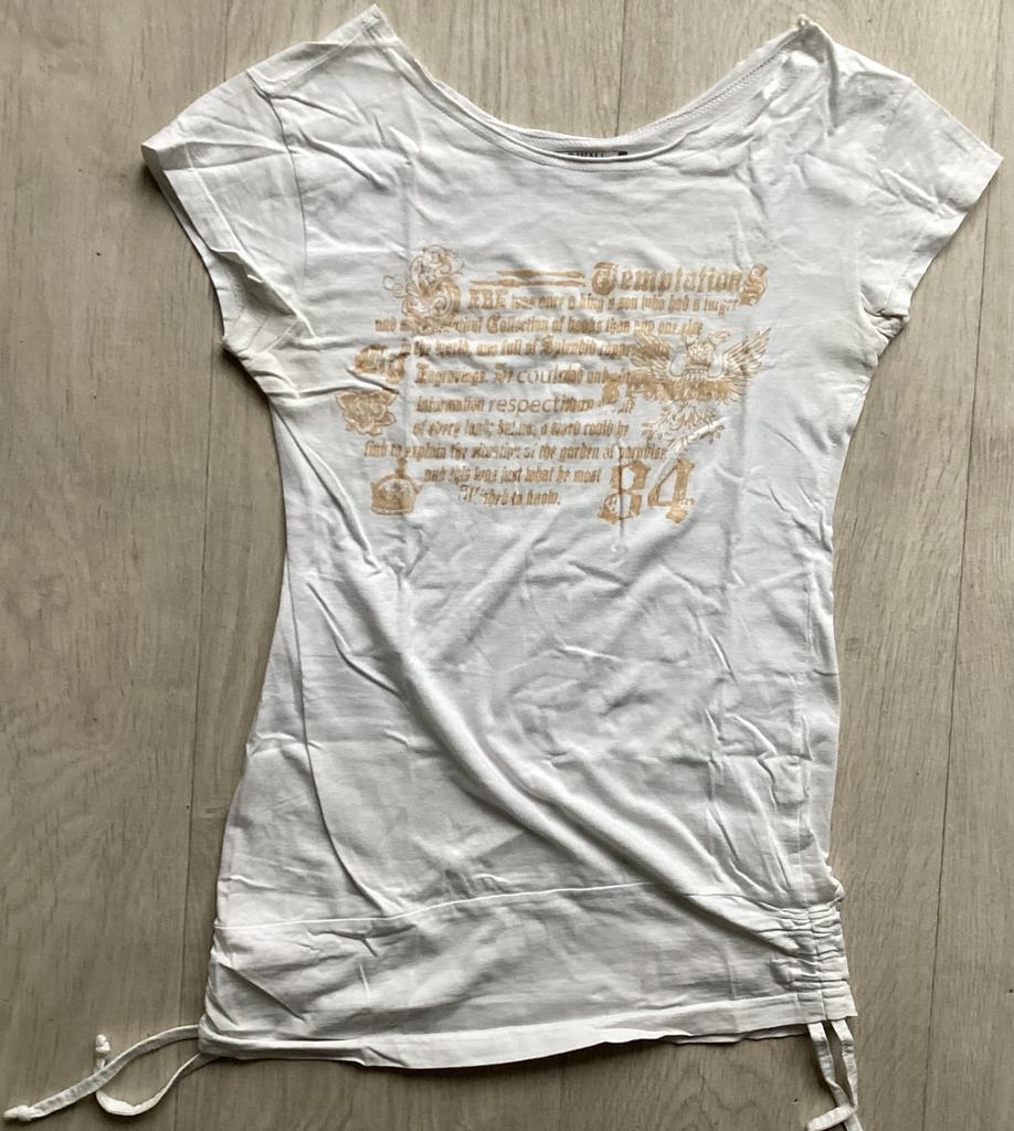 Wit T-shirt met korte mouwen maat L van Down Force, Kleding | Dames, T-shirts, Wit, Maat 42/44 (L), Ophalen of Verzenden, Korte mouw