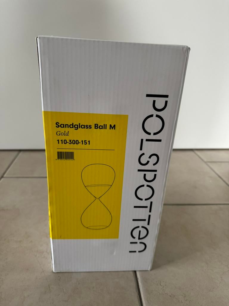 Nieuw in doos zandloper van Pols Potten 30 cm hoog Gold, Huis en Inrichting, Nieuw, Ophalen of Verzenden, Glas, Goud