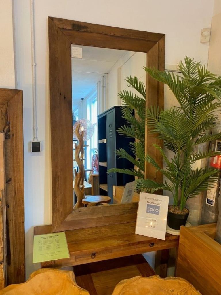 Spiegels OUD HOUT  in  3  maten, stoer houtl, 100 tot 150 cm, Nieuw, Ophalen of Verzenden, 75 tot 100 cm