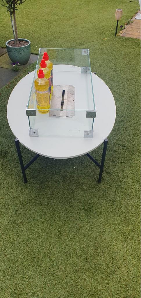 Vuurtafel met bio-ethanol vuurhaard, Tuin en Terras, Ophalen, Gebruikt