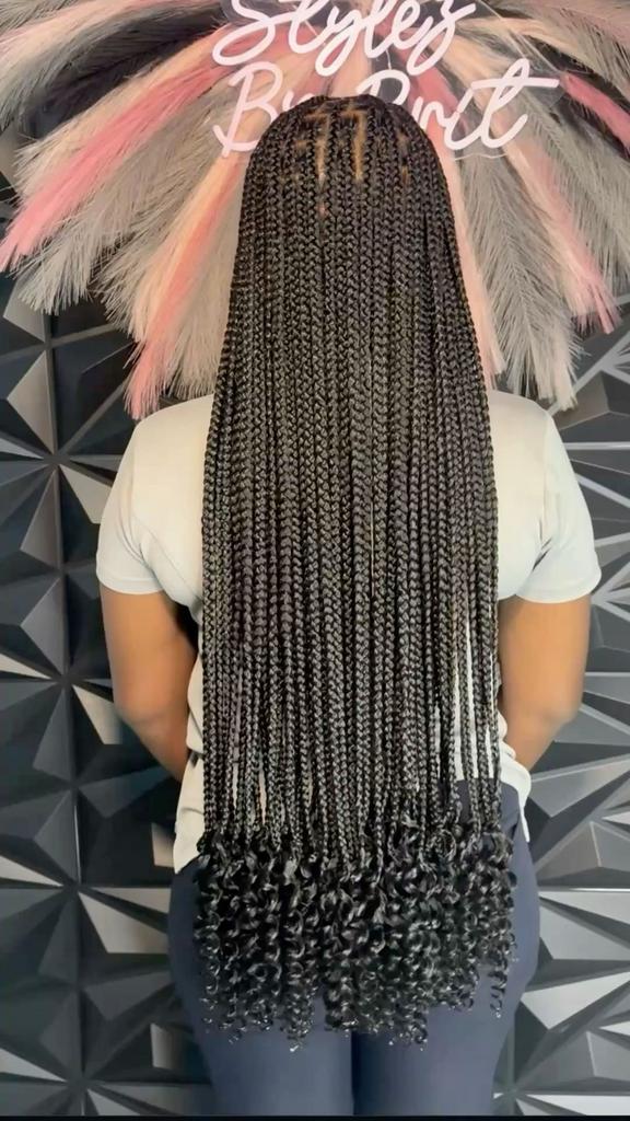 Lange Box braids, Ophalen of Verzenden, Zo goed als nieuw, Pruik of Haarverlenging