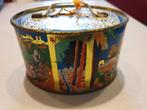 Oude blikken spaarpot 'made in china' met kleurrijke afbeeld, Verzamelen, Spaarpotten, Ophalen of Verzenden, Gebruikt, Metaal of Blik