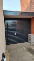 Hardhouten Garagedeur met Loopdeur - antraciet, Ophalen, Gebruikt, 120 cm of meer, Garagedeur