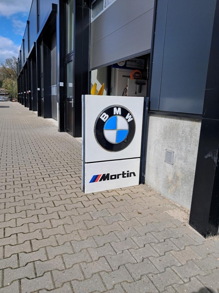 Originele BMW dealer reclame 122cm, 2 zijdige BMW reclame, Ophalen, Reclamebord, Eu, Gebruikt