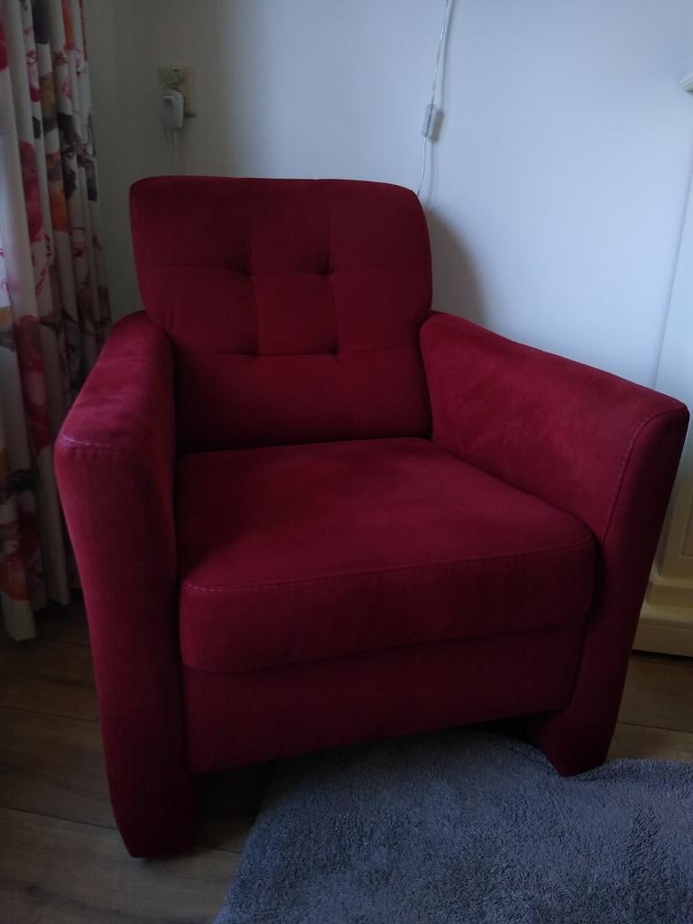 Donker rode fauteuil / stoel, Huis en Inrichting, Ophalen, Gebruikt, Eenpersoons, 75 tot 100 cm