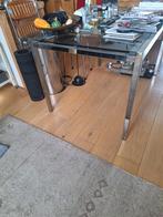 2x Rvs frame met gehard glas 4-kante tafels NIEUW in doos, Huis en Inrichting, Tafels | Eettafels, 50 tot 100 cm, Nieuw, Glas