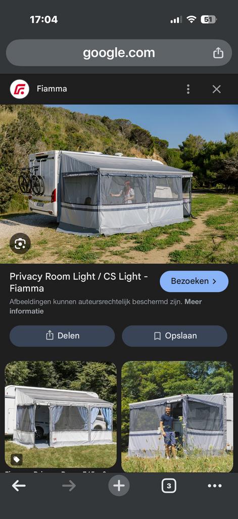 Fiamma voortent  nw, Caravans en Kamperen, Ophalen of Verzenden, Zo goed als nieuw