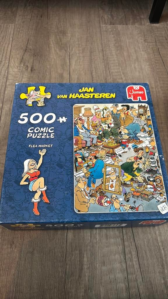 Jan van Haasteren vlooienmarkt 500 stukjes, Ophalen of Verzenden, 500 t/m 1500 stukjes, Zo goed als nieuw