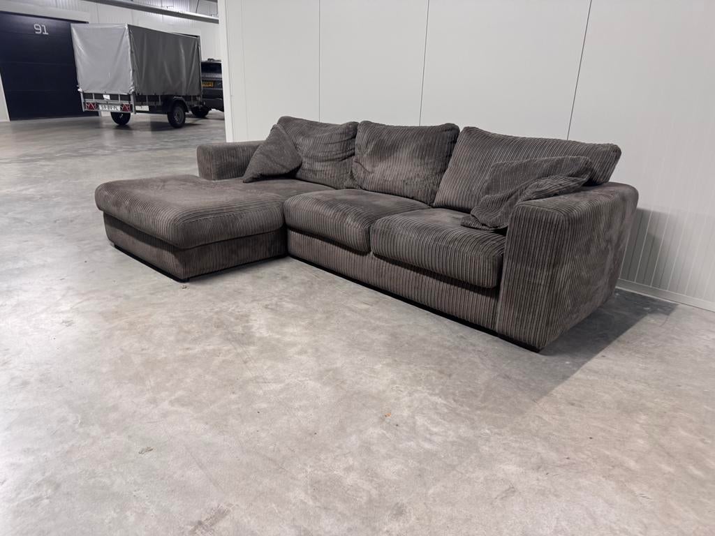 Prachtige Hoekbank Ribstof GRATIS BEZORGING, Huis en Inrichting, Banken | Bankstellen, Ophalen, Zo goed als nieuw, 150 cm of meer