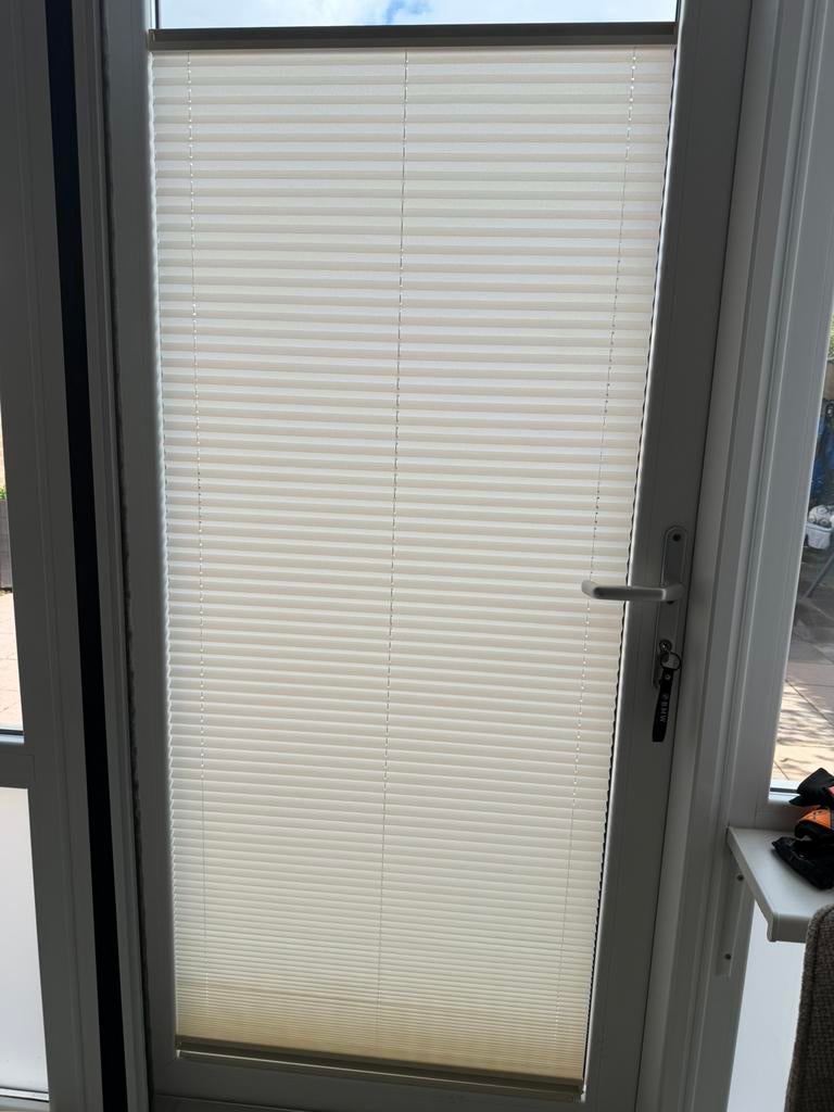 Plissé gordijn crème (glitter effect) – 60 x 160 cm – Nieuw, Huis en Inrichting, Stoffering | Gordijnen en Lamellen, Nieuw, Crème