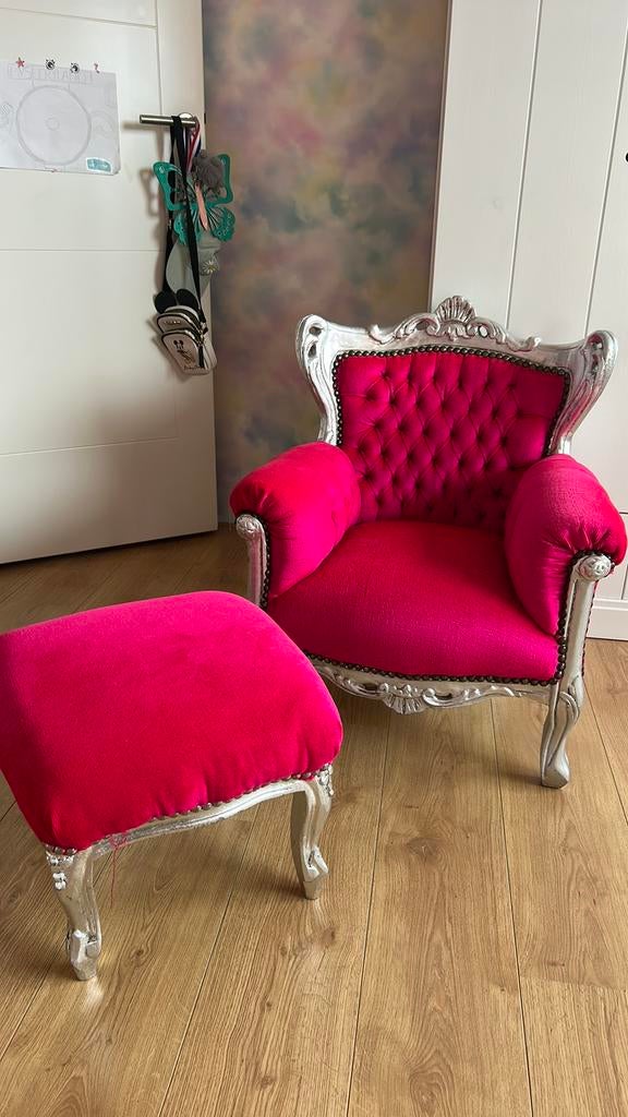 Barok / brocant stoeltje kind, Huis en Inrichting, Fauteuils, Ophalen, Zo goed als nieuw, Minder dan 75 cm, 50 tot 75 cm
