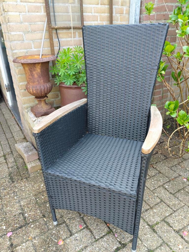 6 stuks wicker tuinstoelen, Ophalen, Gebruikt, Wicker