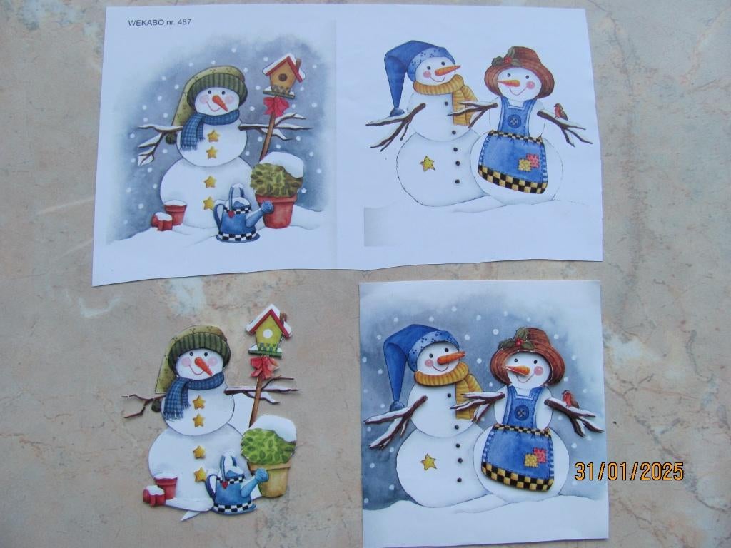 NIEUWSTAAT restant KNIPVEL + figuurtjes SNEEUWPOP Wekabo 487, Ophalen of Verzenden, Zo goed als nieuw, Kerst, Knipvel